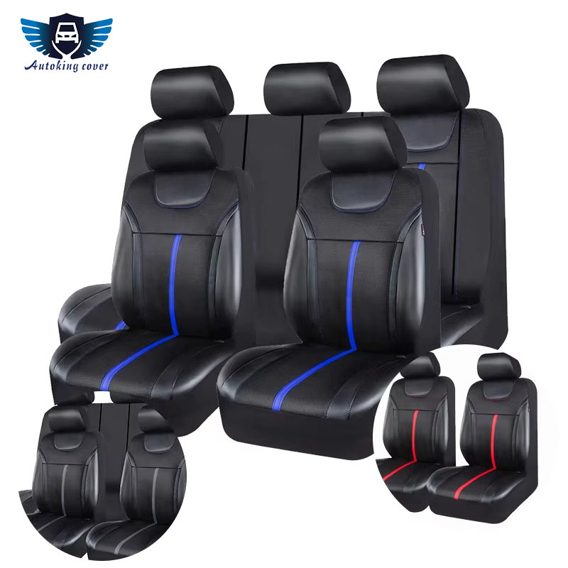 Leather Car Seat Covers Full Set Universal - AUTOKING PU Lederen en Mesh Stoffen