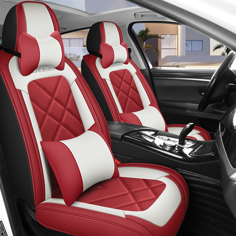 Leather Car Seat Covers Full Set Universal - Volledige dekking Universele stijl 5-zits lederen