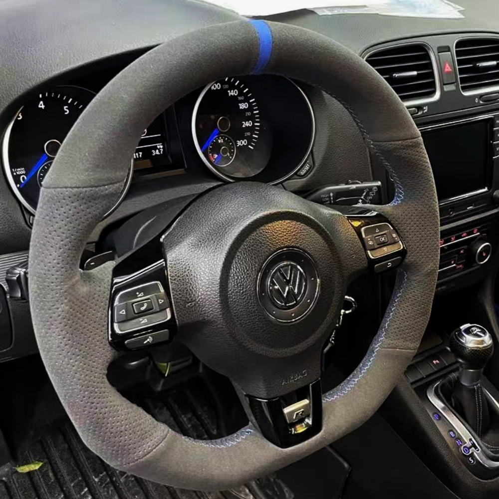 Car Steering Wheel Cover Anti Slip Breathable - Aangepaste Auto Stuurwiel Cover Antislip Suede