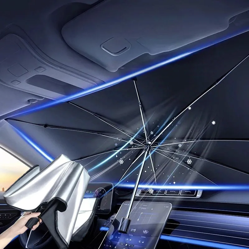 Car Sunshade Windshield Umbrella Foldable - Autozonnescherm, windscherm, paraplu, voorruitzonnescherm, opvouwbaar, zomerbescherming,