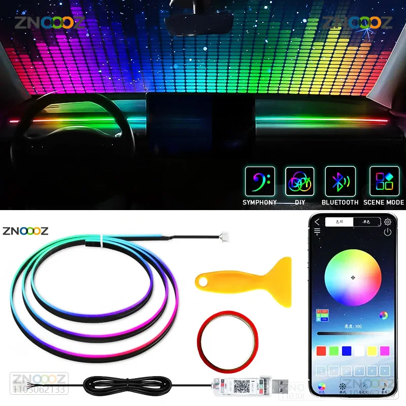 Led Ambient Interior Car Lights App Control - Znoooz 140Cm Auto Omgevingsverlichting Led Interieur