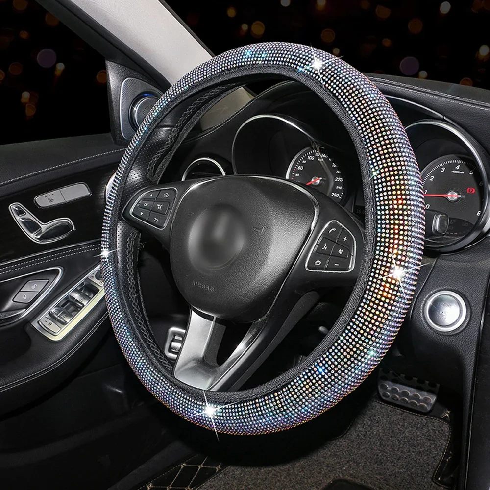 Car Steering Wheel Cover Anti Slip Breathable - Universele 38CM stuurwielhoes met strass steentjes