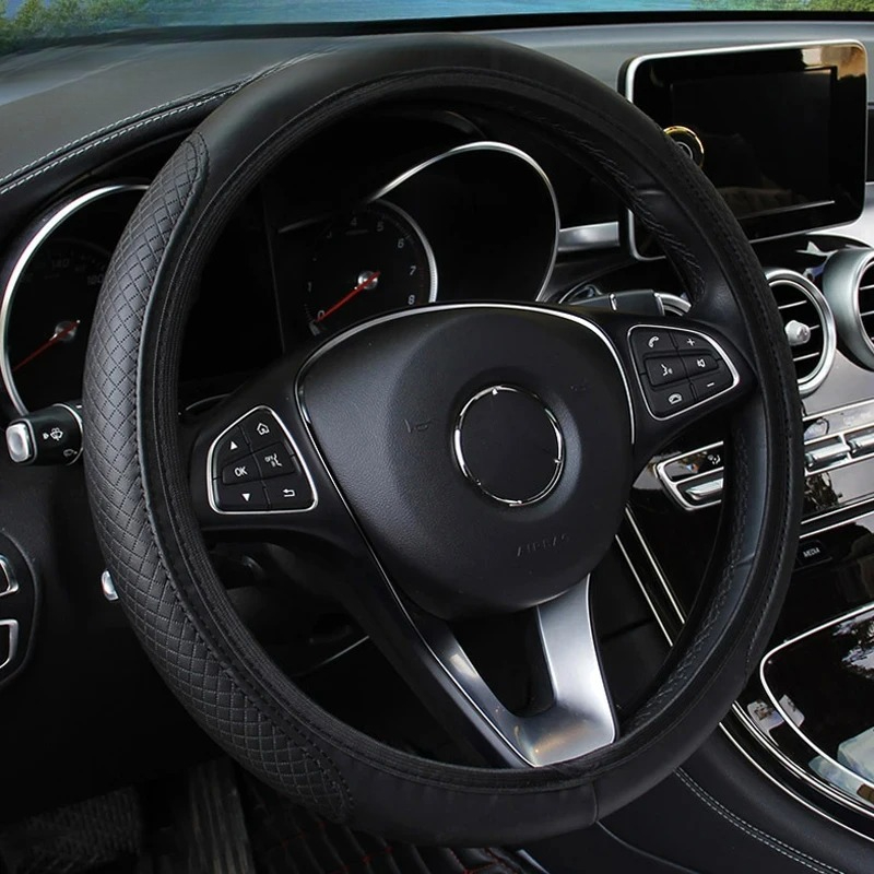 Car Steering Wheel Cover Anti Slip Breathable - Auto Stuurhoes Anti Slip Pu Lederen