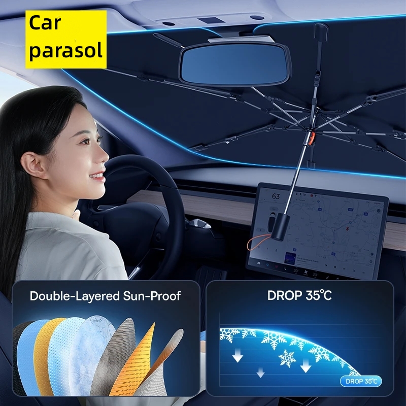 Car Sunshade Windshield Umbrella Foldable - Auto Zonnescherm Voorruit Paraplu Voorste Zonnescherm