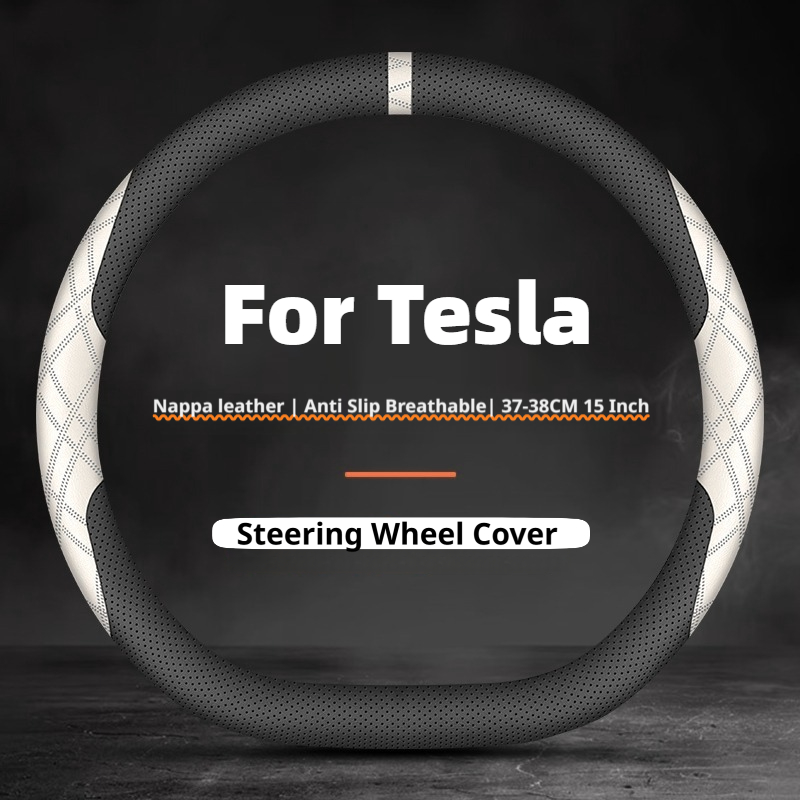Car Steering Wheel Cover Anti Slip Breathable - Voor Tesla Model 3 2017-2022 Geperforeerde