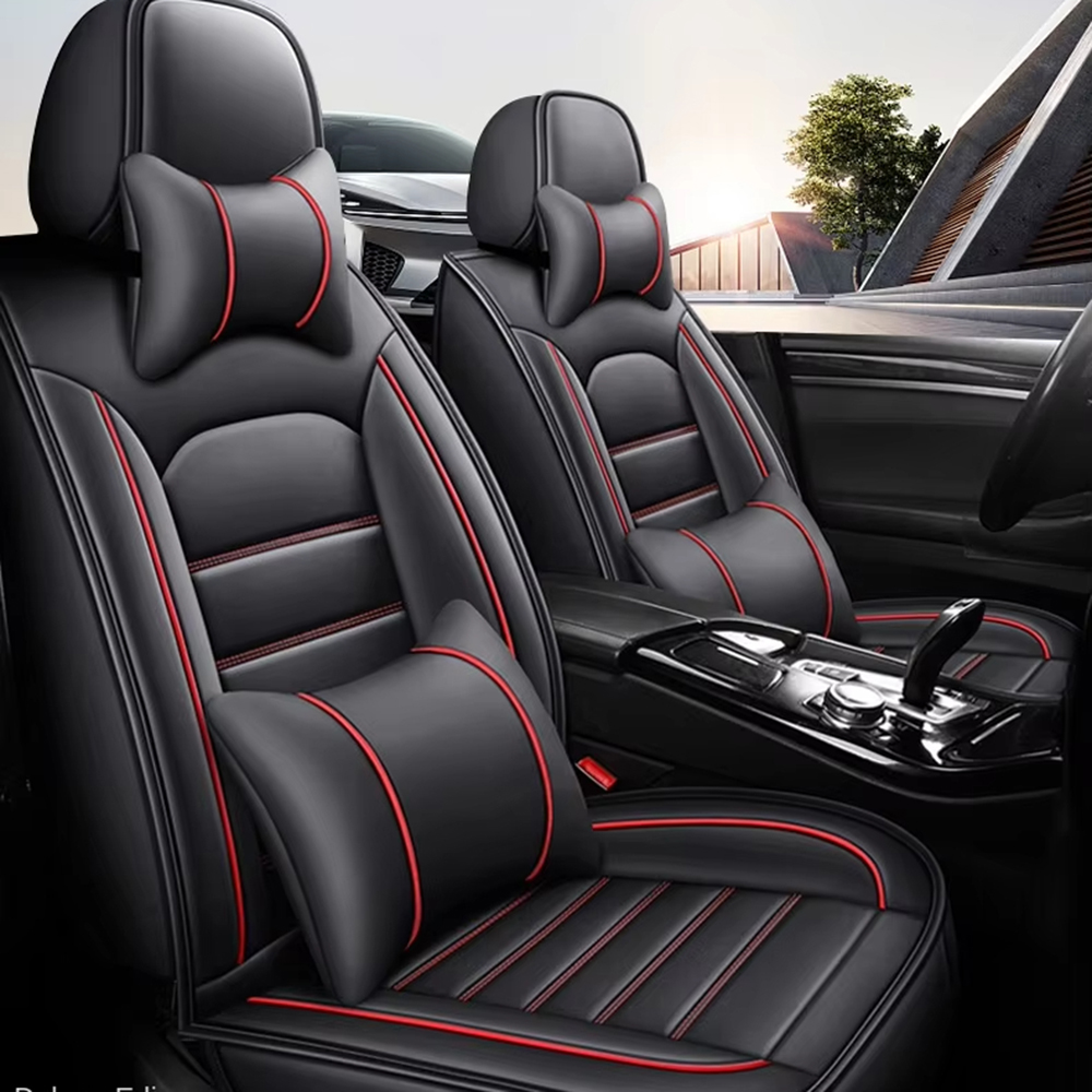 Leather Car Seat Covers Full Set Universal - Goedkope Elastische 3D 360° Volledige Omhullende