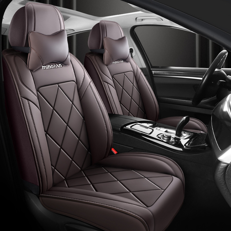 Leather Car Seat Covers Full Set Universal - Universele comfortabele volledig lederen autostoelhoezen 5-zits