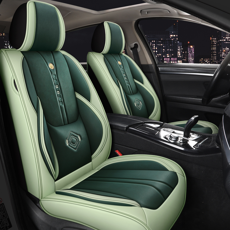 Leather Car Seat Covers Full Set Universal - Lederen Volledige Set Autostoelhoezen Beschermers Voor