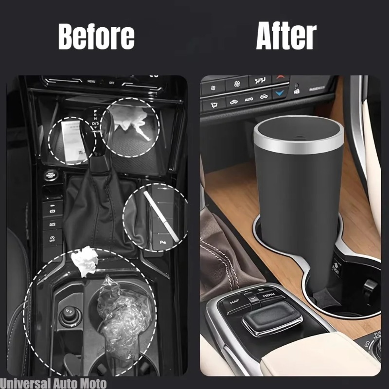 Waterproof Car Trash Can With Lid - Mini ABS Auto Afvalbak Lekvrij Geurblokkerend