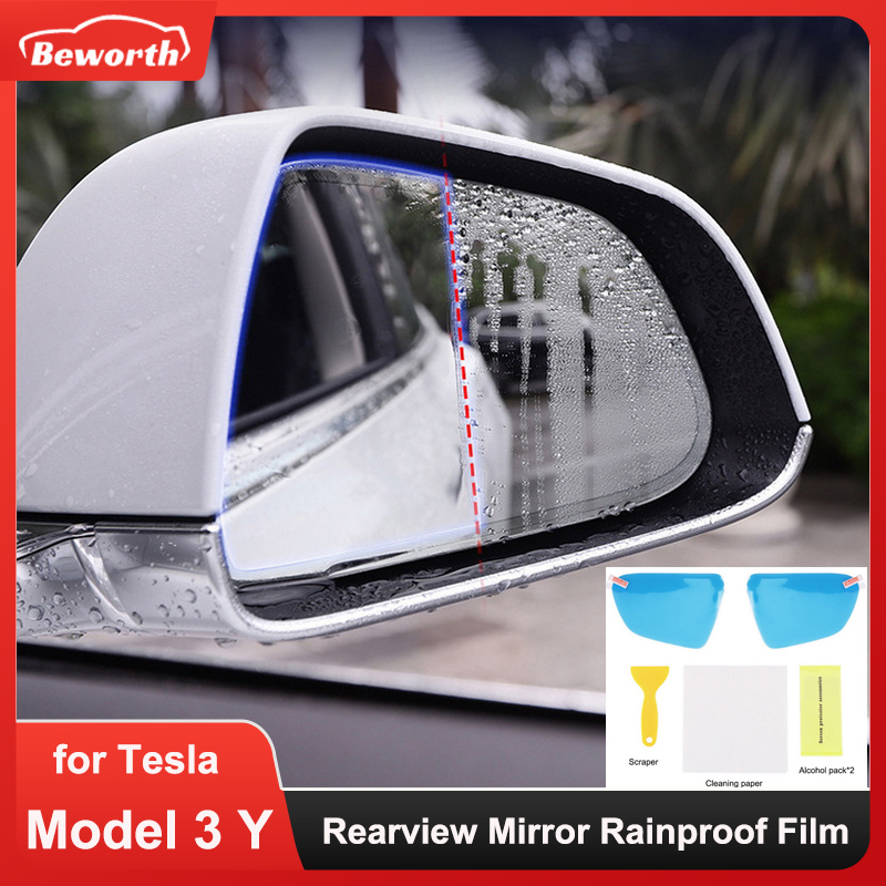 Anti Glare Car Rearview Mirror Film - 2 Stuks Achteruitkijkspiegel Regendicht Film Voor