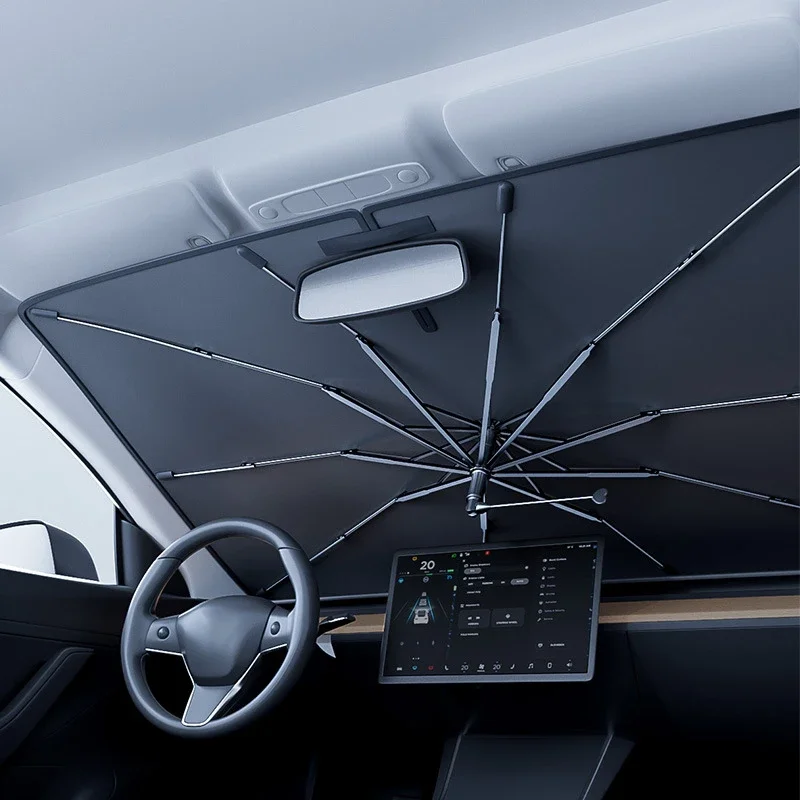 Car Sunshade Windshield Umbrella Foldable - Autozonnescherm, opvouwbaar, voorruitbescherming tegen UV-straling en