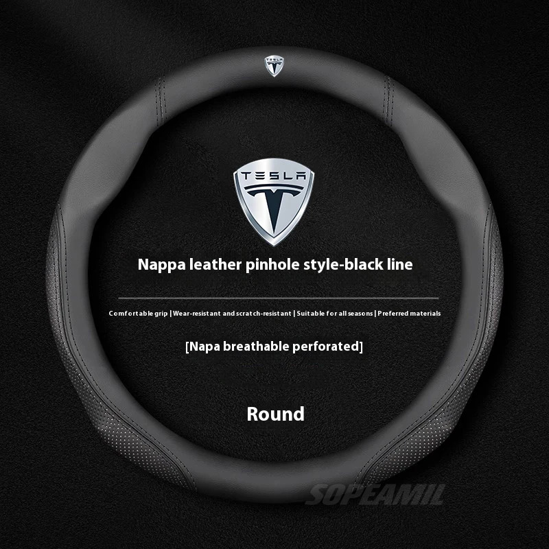 Car Steering Wheel Cover Anti Slip Breathable - Tesla Model 3-model Y Model S