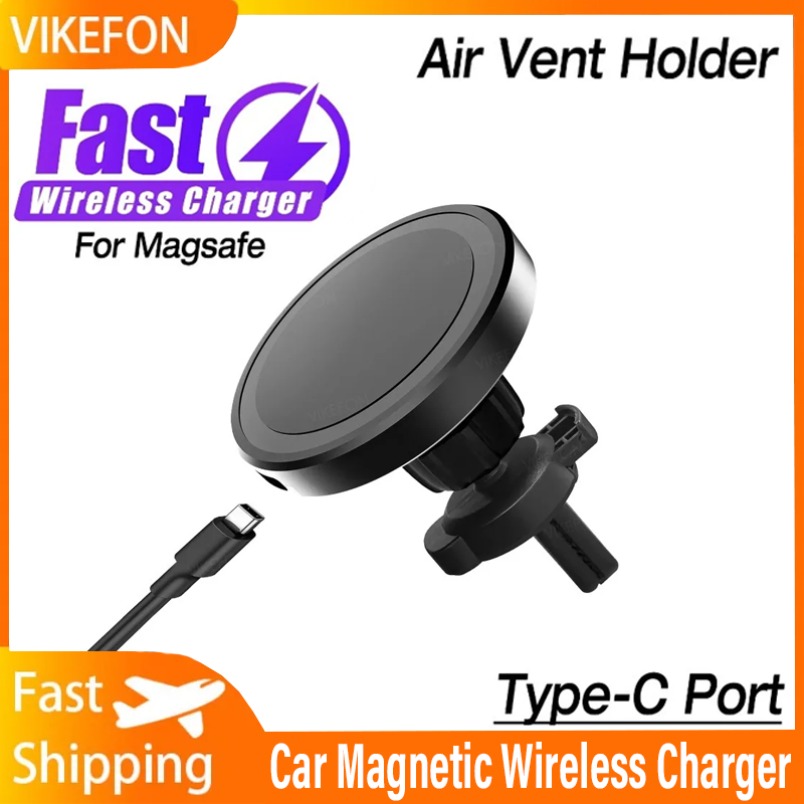 Wireless Car Charger Mount Fast Charging - Auto 15W Magnetische Draadloze Oplader Ontluchter