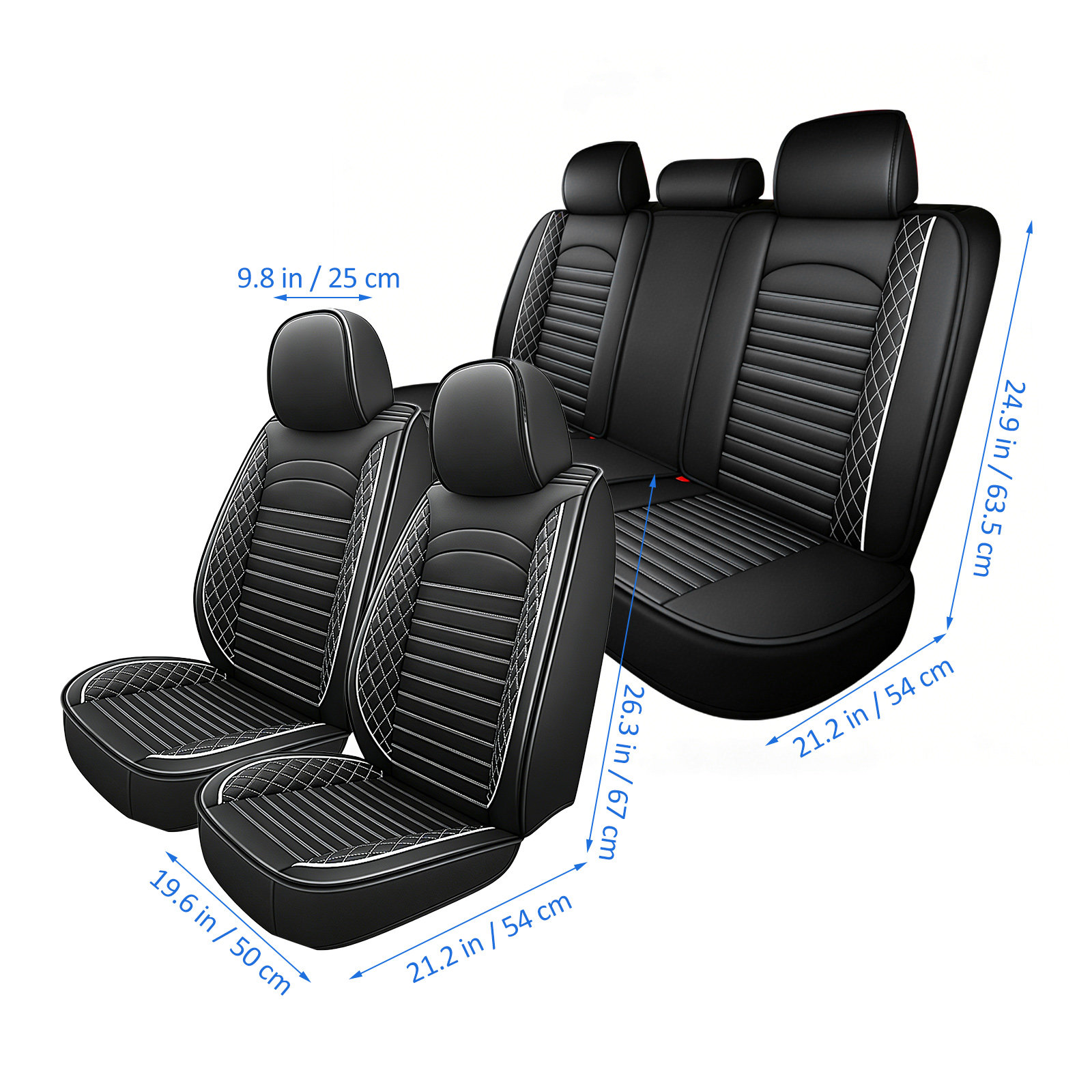 1 set universele autostoelhoes - Leather Car Seat Covers Full Set Universal recensie en prijs
