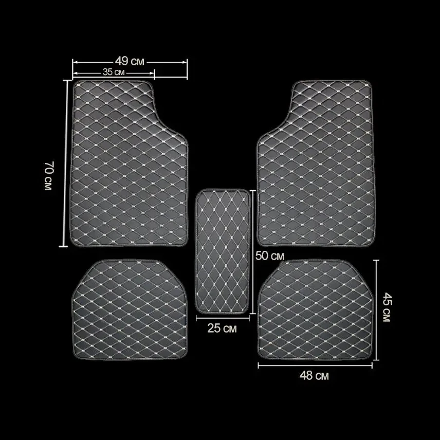 Autovloermatten 5 stuks Univer - Car Floor Mats Universal Waterproof Leather recensie en prijs