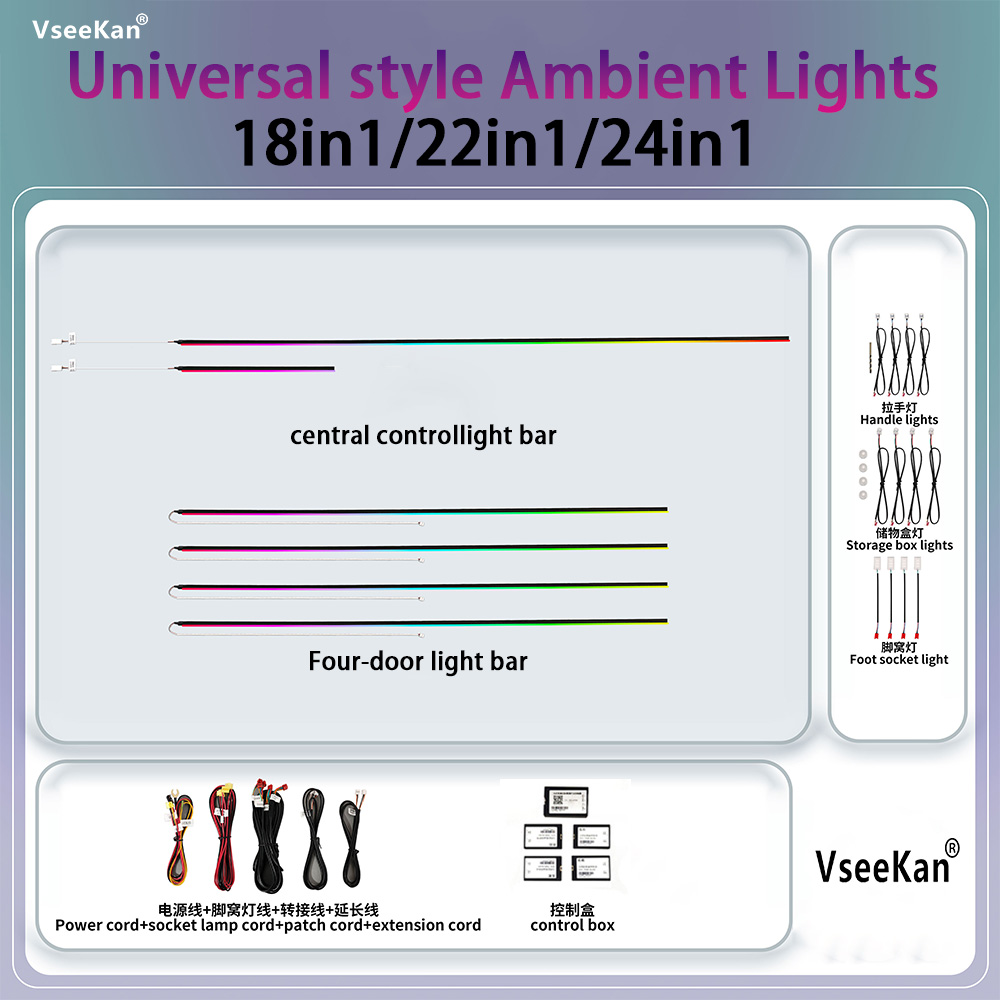 Auto-sfeerverlichtingset Inter - Led Ambient Interior Car Lights App Control recensie en prijs