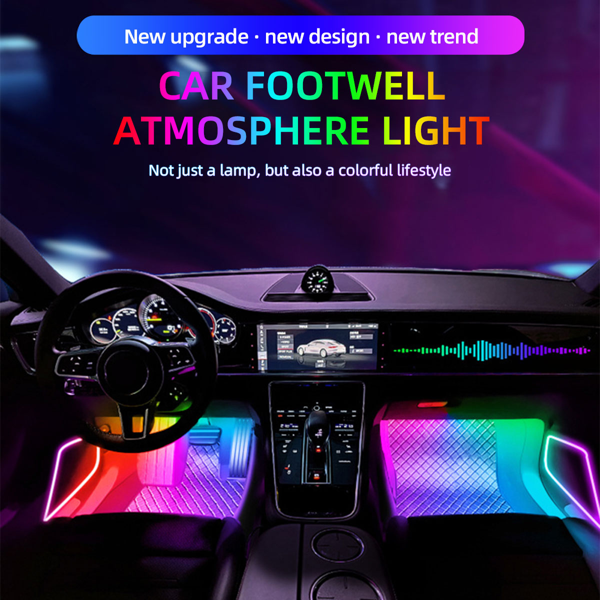 2/4in1 12/18 LED RGB Regenboog - Led Ambient Interior Car Lights App Control recensie en prijs