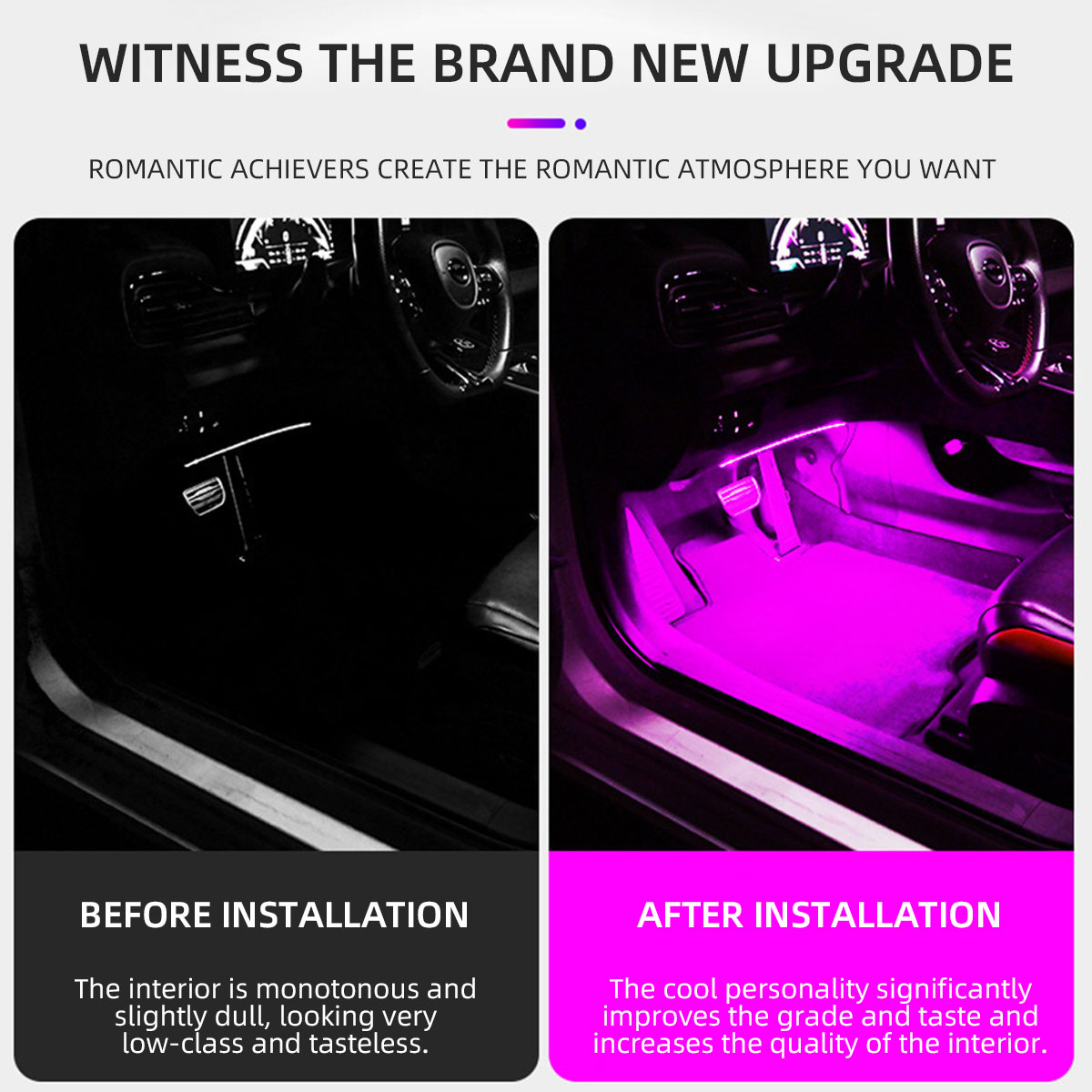 2/4in1 12/18 LED RGB Regenboog - Led Ambient Interior Car Lights App Control recensie en prijs