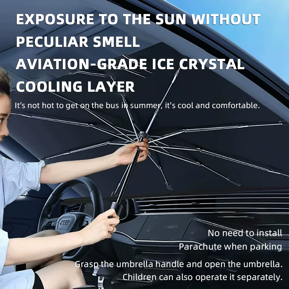 Autozonnescherm opvouwbaar uni - Car Sunshade Windshield Umbrella Foldable recensie en prijs