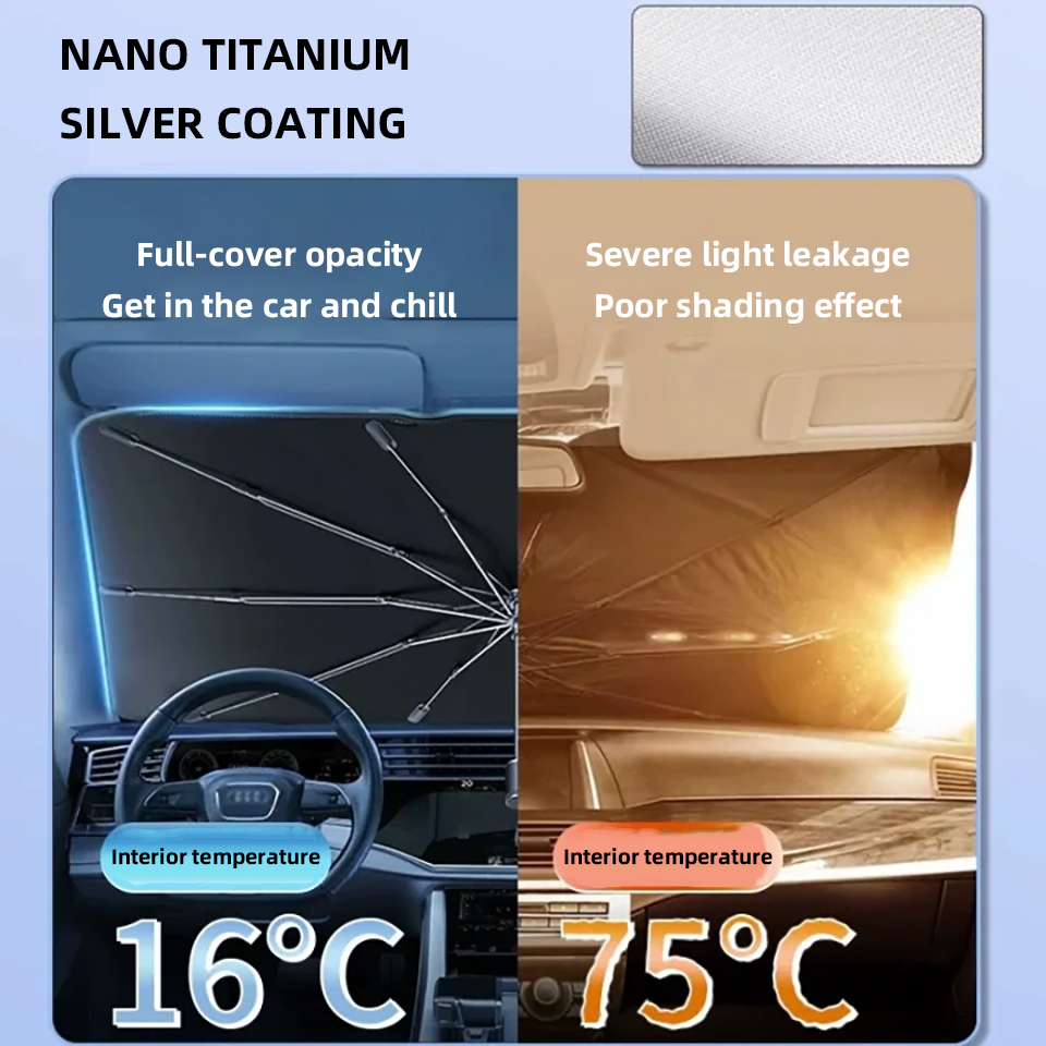 Autozonnescherm opvouwbaar uni - Car Sunshade Windshield Umbrella Foldable recensie en prijs