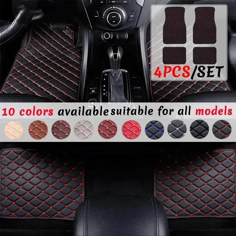 Autovloermatten 4 STUKS Univer - Car Floor Mats Universal Waterproof Leather recensie en prijs