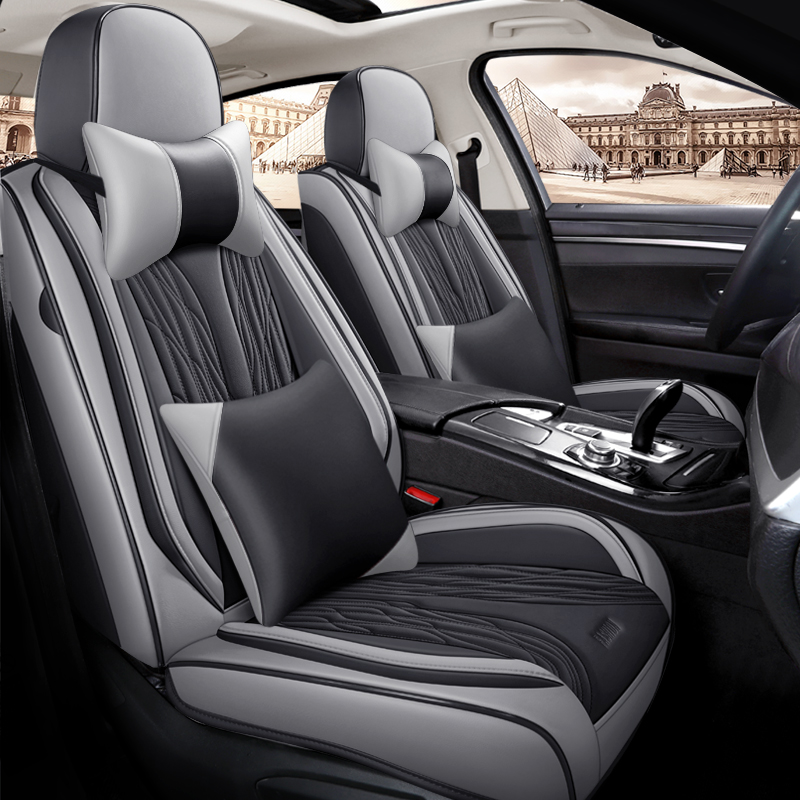Nieuw design luxe lederen auto - Leather Car Seat Covers Full Set Universal recensie en prijs