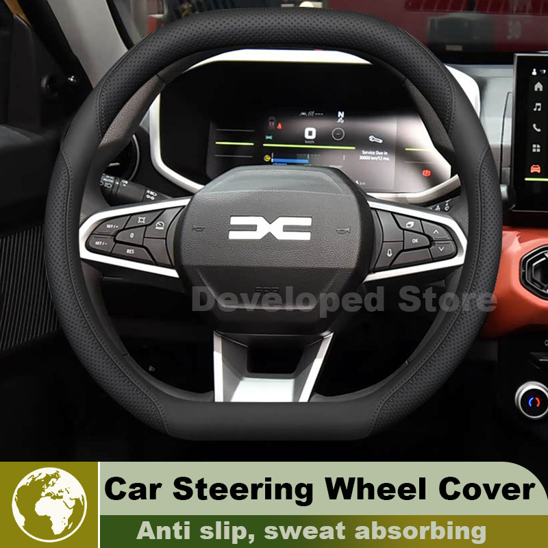Lederen auto stuurwielhoes voo - Car Steering Wheel Cover Anti Slip Breathable recensie en prijs