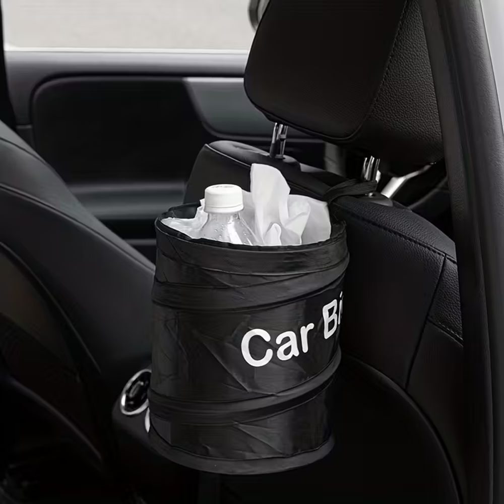 Mini zwarte opvouwbare pop-up  - Waterproof Car Trash Can With Lid recensie en prijs