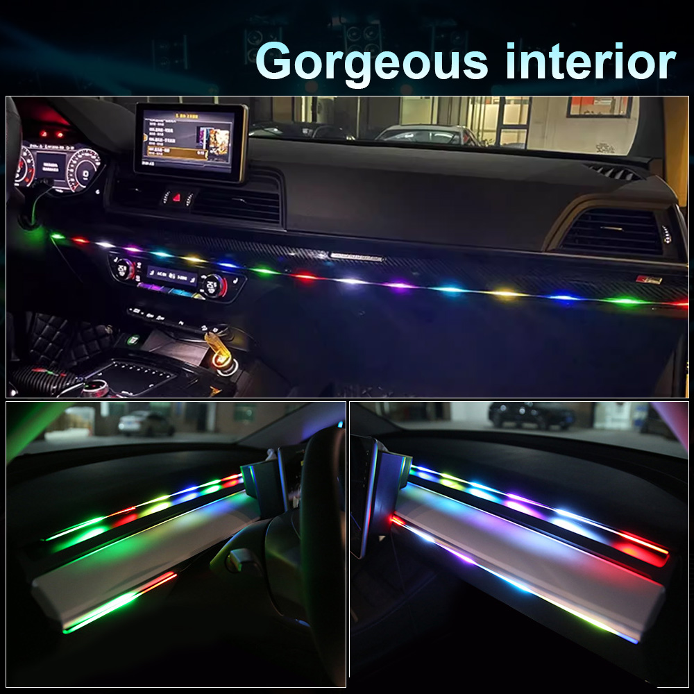 64 Kleuren Usb Auto Led Omgevi - Led Ambient Interior Car Lights App Control recensie en prijs