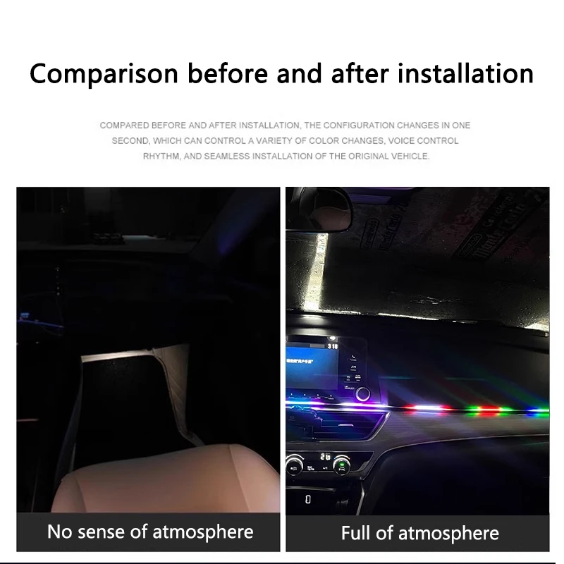 Kleurrijke LED Auto-interieur  - Led Ambient Interior Car Lights App Control recensie en prijs