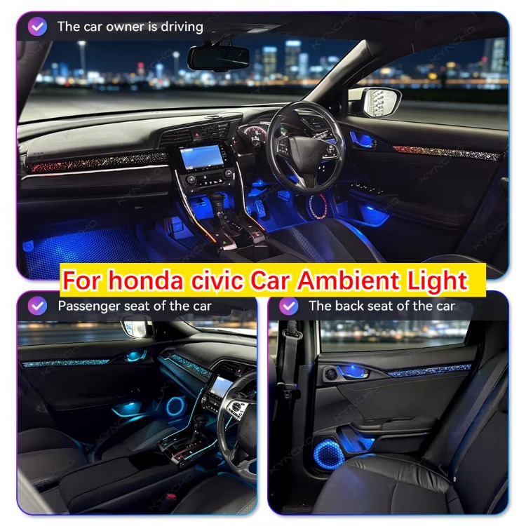 KYNCHO voor Honda Serie Auto A - Led Ambient Interior Car Lights App Control recensie en prijs