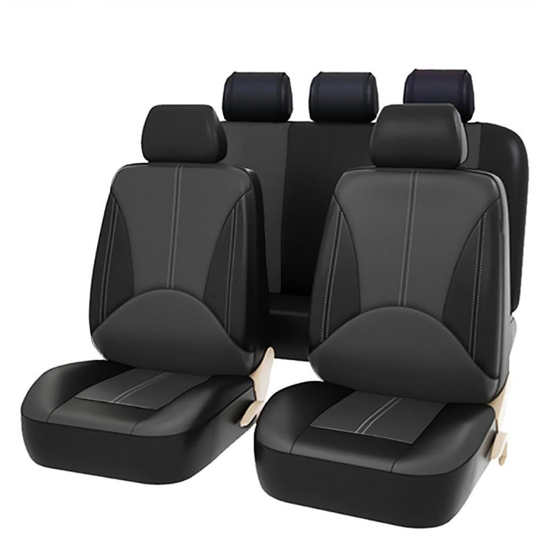 Universele zwarte PU lederen a - Leather Car Seat Covers Full Set Universal recensie en prijs