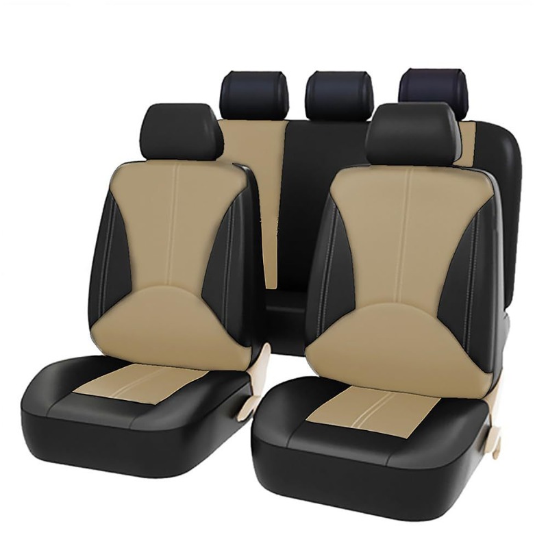 Universele zwarte PU lederen a - Leather Car Seat Covers Full Set Universal recensie en prijs